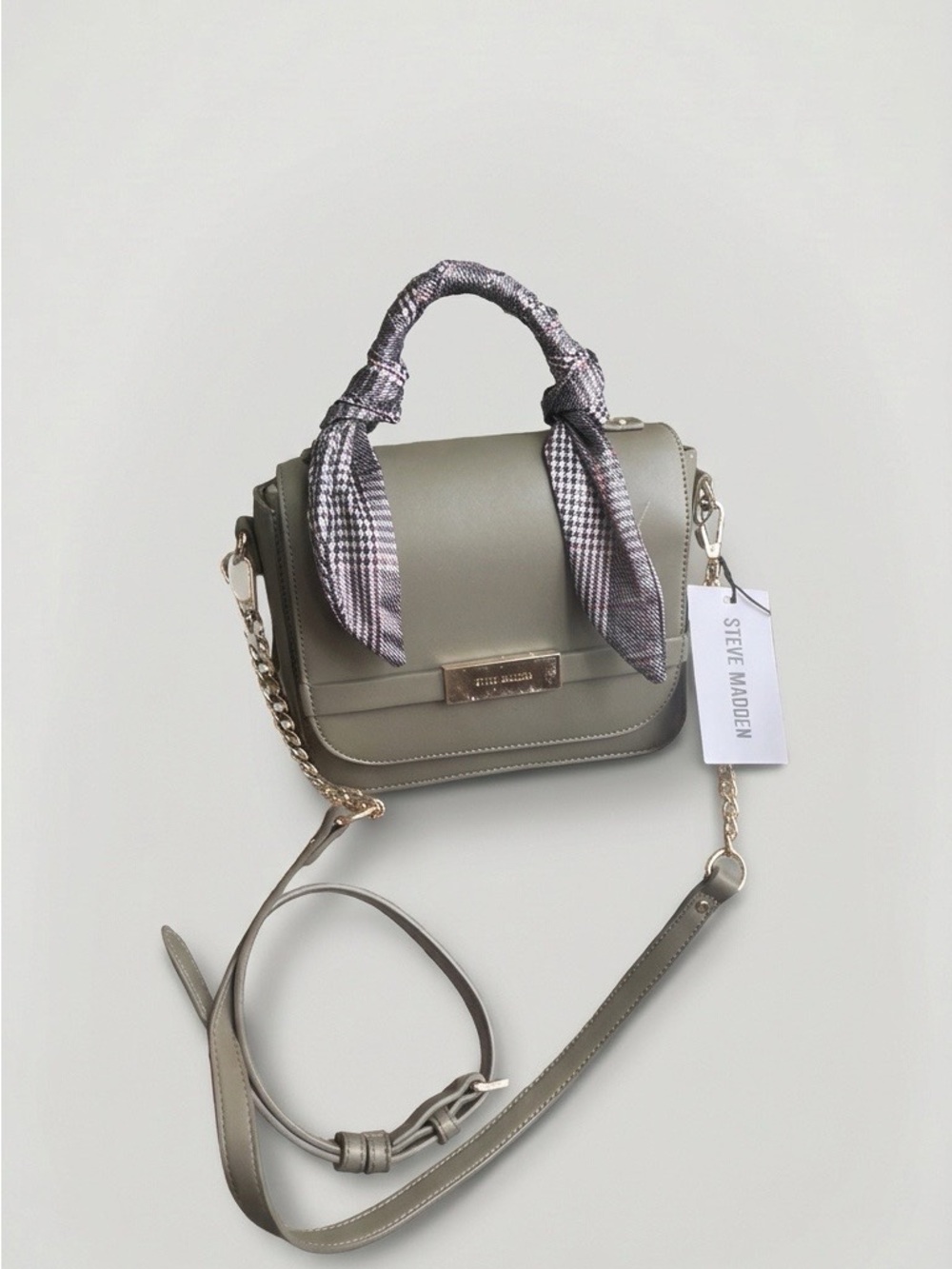 Steve Madden Olive Crossbody with Top Handle and Chain